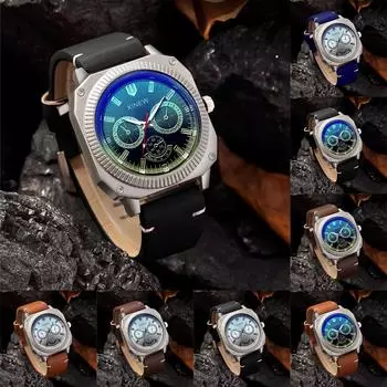 Превосходные мужские повседневные аналоговые наручные часы с ремешком из нержавеющей стали One Size