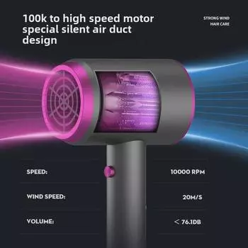 Превосходный фен высокой мощности с синим светом — любимый подарок знаменитостей 800W 5558 белый