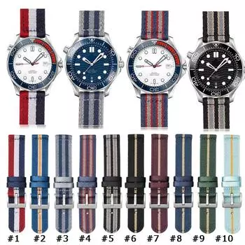 Превосходный нейлоновый ремешок для часов Seiko NO.5 Tudor Casio Omega Watch 18 мм, 20 мм, 22 мм, 24 мм, парусиновый ремень, спортивный ремешок для умных часов, браслет