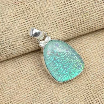 Превосходный синий тройной опал стерлингового серебра 925 пробы ручной работы Изысканная подвеска Ювелирные изделия 1.57 Inches синий