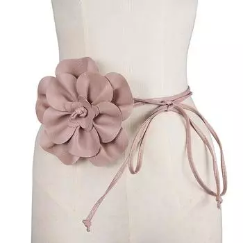 Превосходный темперамент, пояс с цветами, высококлассное ощущение, пояс-кушак с узлом, платье, украшение для талии костюма розовый