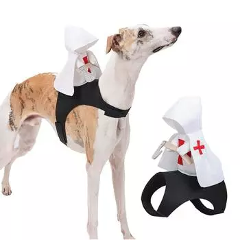 Превратитесь в рыцаря-крестоносца, этот забавный костюм для собаки имеет рыцарский дизайн с крестом, мягкую ткань для комфорта, идеально подходит для костюмированных вечеринок L чёрный