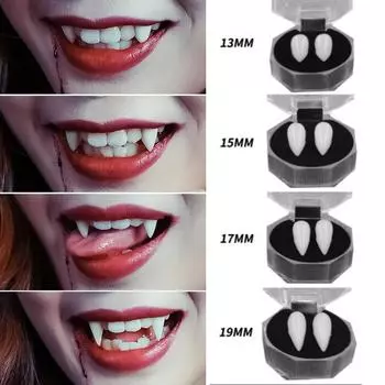 Превратитесь в славного вампира с помощью наших 2 клыков из смолы 13mm