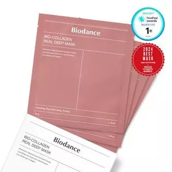 [Превышение 7 миллионов копий] Biodance Bio Collagen Real Deep Mask, 4 листа, корейская упаковка масок 4 pieces of collagen