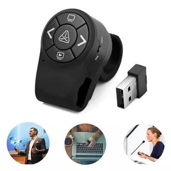 Презентационный пульт дистанционного управления PPT Clicker Finger Ring Remote Control для слайдов PowerPoint PPT 2.4GHz RF Wireless Presenter