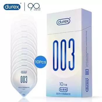 Презерватив Durex 003 с высокой степенью растяжимости, полиуретановый, на водной основе, 10 шт./коробка