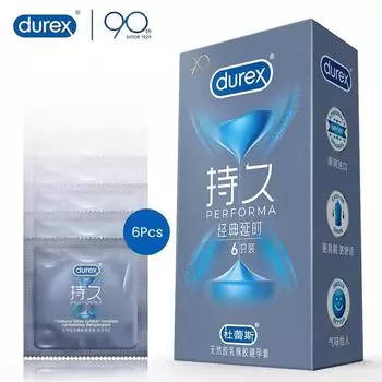 Презерватив Durex Performa Classic с увеличенным сроком действия и натуральным латексным каучуковым материалом Benzocaine 6/10 шт/коробка