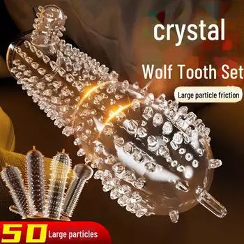 Презерватив Jiuai Wolf Tooth - мужская игрушка для увеличения пениса Golden Spike