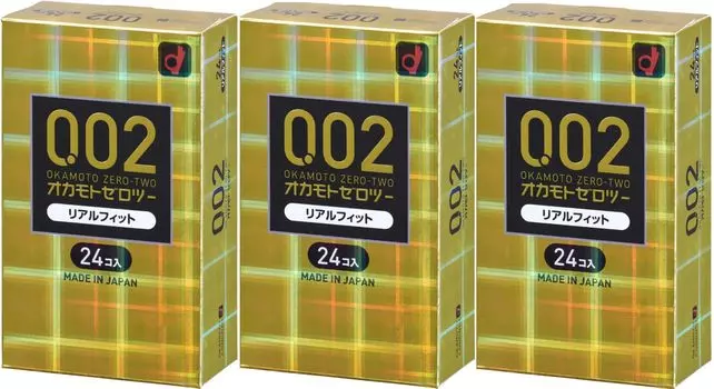 Презерватив Okamoto Okamoto Zero Two Real Fit 24 штуки x 3 коробки по 72 [набор из 3 коробок] 0.02 (всего использований)