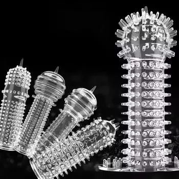 Презерватив с рукавом для пениса для мужчин, стимуляция точки G, задержка эякуляции, многоразовые презервативы для секса 1PCS