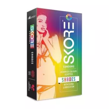 Презервативы цветные точечные (12 шт), Colored With Raised Dots Condoms, Skore