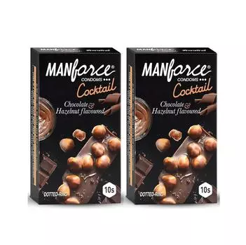 Презервативы для коктейлей Manforce (Клубника+ваниль и шоколад+фундук) 10 шт. х 2 шт.