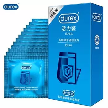 Презервативы Durex, 12 шт., презервативы из натурального латекса с прямыми стенками и дополнительной смазкой M
