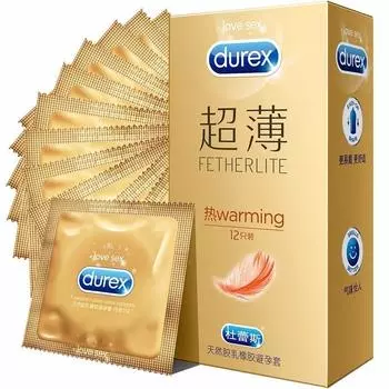 Презервативы Durex Fetherlite Warming термальные ультратонкие 12 шт./коробка смазочные термальные ультратонкие