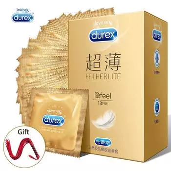 Презервативы Durex, ультратонкие гладкие противозачаточные презервативы со смазкой, секс-игрушки M
