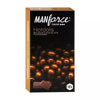 Презервативы Manforce Premium Hotdots из бельгийского шоколада с большими точками — 10 штук