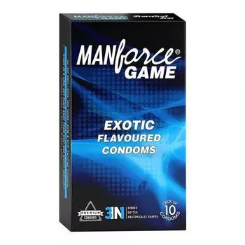Презервативы Manfore Exotic Game 3 в 1 с ребристыми точками — 10 шт. (Пакет из 1)