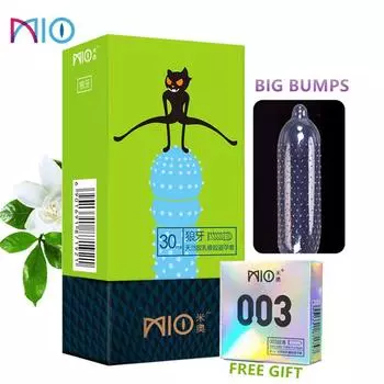 Презервативы MIO для мужчин, 32 шт., большой точечный презерватив с частицами точки G, 52 мм, рукав для пениса с частицами M