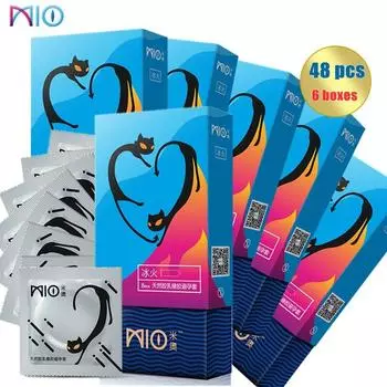 Презервативы MIO Fire Ice для мужчин, 48 шт., дополнительная смазка, рукав для пениса, интимные игрушки для взрослых, забавные презервативы, интимные товары