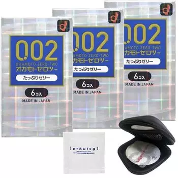 Презервативы Okamoto Okamoto Zero Two Plenty of Jelly 6 шт. Оригинальный чехол для презерватива Pepe Lotion Prologue 5 мл [Набор 3] 0,02 + +