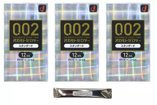 Презервативы Okamoto Zero Zero Two Standard 12 штук в коробке x 3 коробки 0.02