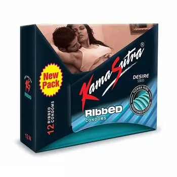 Презервативы ребристые (12 шт), Ribbed Condoms, Kamasutra