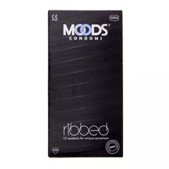 Презервативы ребристые (12 шт), Ribbed Condoms, Moods