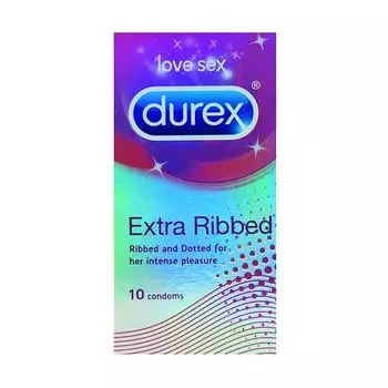 Презервативы Ребристые Точечные (10 шт), Extra Ribbed Condoms, Durex