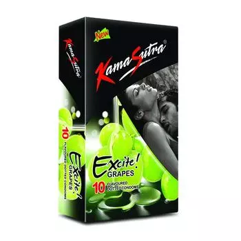 Презервативы с ароматом Винограда точечные (10 шт), Grapes Flavoured Condoms, Kamasutra