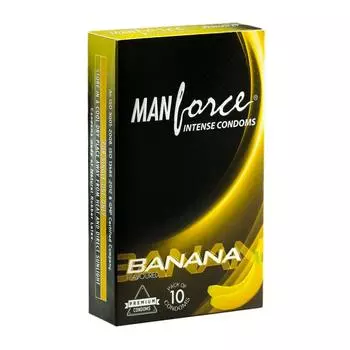 Презервативы точечные с ароматом Банана (10 шт), Banana Flavoured Condoms, Manforce