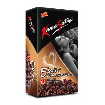 Презервативы точечные с ароматом Капучино (10 шт), Coffee Cappuccino Condoms, Kamasutra