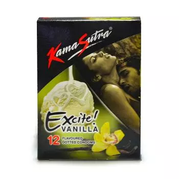 Презервативы точечные с ароматом Ванили (12 шт), Vanilla Flavoured Condoms, Kamasutra