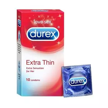 Презервативы ультратонкие (10 шт), Extra Thin Condoms, Durex