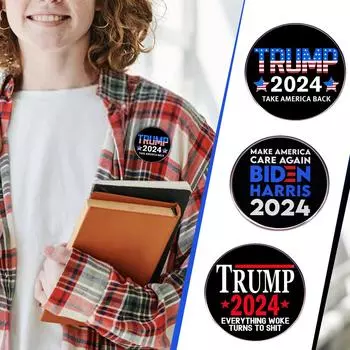Президентская брошь 2024 года, значок на лацкан, политический значок, предвыборный лозунг президента Демократической партии, Республиканская партия One Size