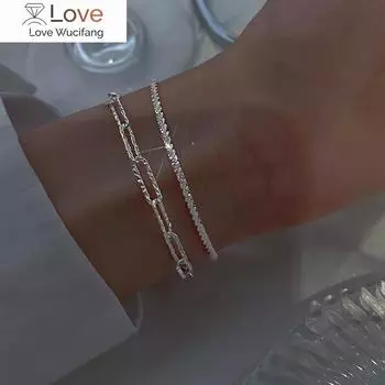 Прибыл S925 стерлингового серебра сверкающий браслет-бечевка гипсофила регулируемый браслет для женщин изысканные модные ювелирные изделия аксессуары