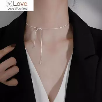 Прибыло отрегулируйте S925 стерлингового серебра сверкающее ожерелье для женщин короткая ключичная цепочка чокер свадебная вечеринка изящные ювелирные изделия