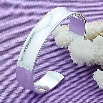 Прибытие 925 Серебряные открытые браслеты-манжеты для женщин и мужчин любителей модные украшения