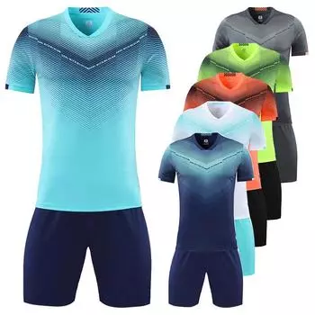 Прибытие DIY футбольный трикотаж комплект мужской футбольной формы футбольные майки комплект спортивный костюм XXXL зелёный