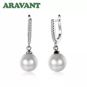 Прибытие женщин жемчуг серьги с прозрачным цирконом свадебные серьги жемчужные украшения