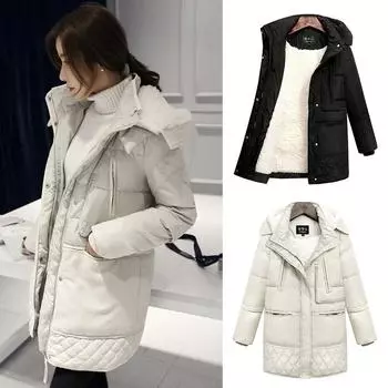 Прибытие зимняя женская мода верхняя одежда с капюшоном утолщенная теплая куртка пальто