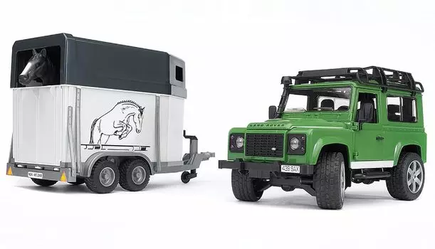 Прицеп для лошадей Bruder Land Rover Wagon BR02592 Def. & зелёный