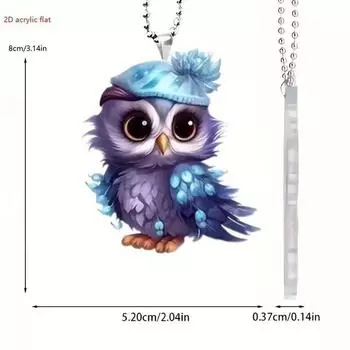 Причудливая акриловая подвеска-сова для автомобиля для забавного украшения транспортного средства, доступна в разных цветах 1