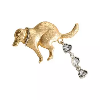 Причудливая брошь в виде собачьих какашек, значок из премиального сплава, ювелирное изделие, идеально подходящее для молодых законодателей моды и энтузиастов моды золотой