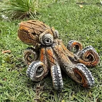 Причудливая скульптура осьминога — универсальное внутреннее и внешнее украшение, реалистичное произведение искусства из смолы для патио, террас, офисов и заборов. octopus