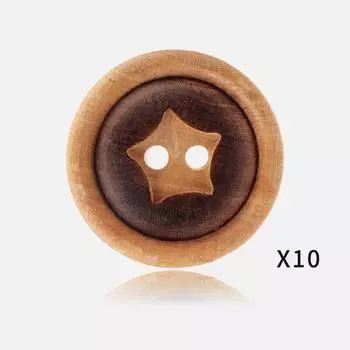 Причудливая звезда Hole, винтажная деревянная пуговица, пуговица для рубашки, пуговица для пиджака, высококачественная пуговица для свитера, декоративная вязаная пуговица 15Mm natural color branded black