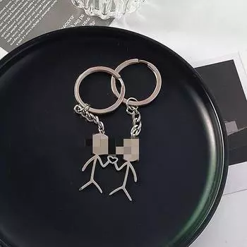 Причудливый брелок в виде сердца и среднего пальца Stickman - персонализированный парный брелок на сумку