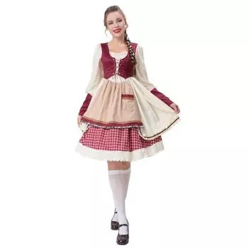 Причудливый костюм Красной Шапочки для взрослых, идеально подходящий для игривых празднований, фестивалей и Dress,M