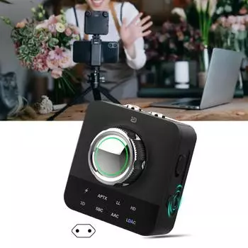 Приемник LDAC Bluetoothсовместимый5.0 с беспроводным адаптером MicRCA3,5 ммAux 3DStereo Music aptX для автомобиля с телевизором US