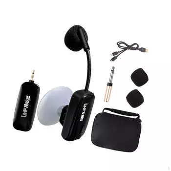 Приемник микрофона для музыкальных инструментов, беспроводной с адаптером, крепление на присоске для Viola Acoustic 1 Piece Set