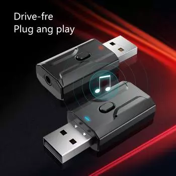 Приемник T02 Передатчик Hands-Free Bluetooth-совместимый V5.0 Многофункциональный черный USB 2-в-1 чёрный